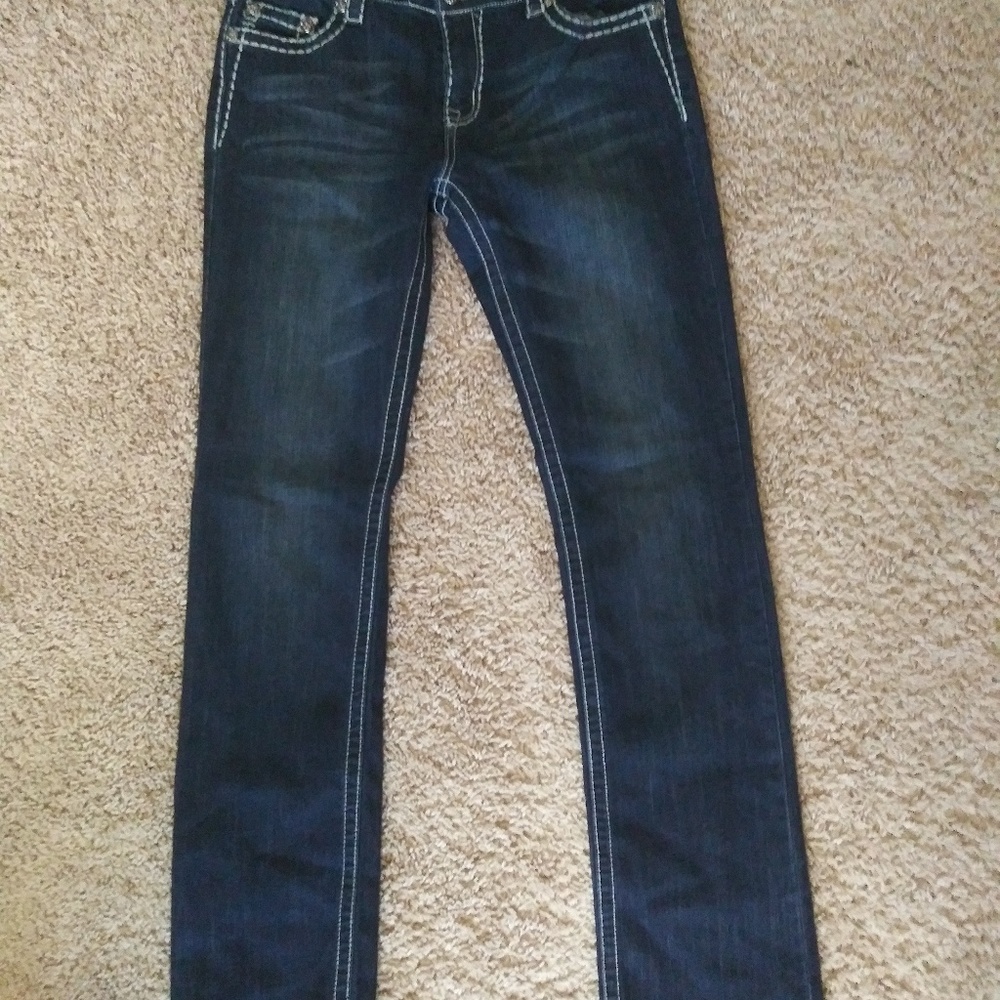 Clash denim long blue jeans